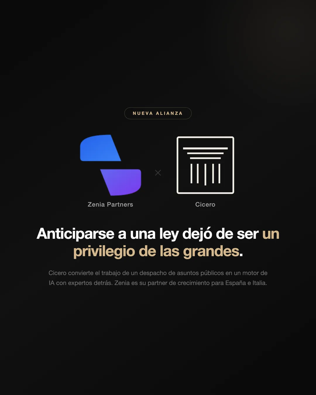 Anuncio de la alianza entre Zenia y Cicero